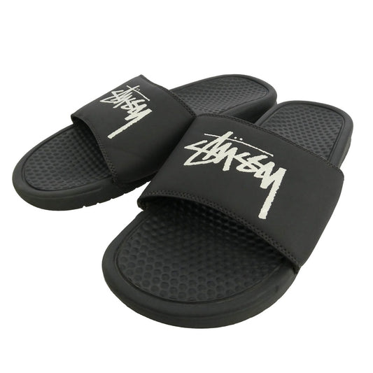 STUSSY ステューシー NIKE ナイキ 20SS CW2787-001 × Nike Benassi Slide Off Noir × ナイキ ベナッシ スライド オフノアール サンダル ブラック系 28cm【中古】