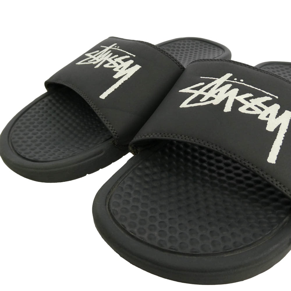 STUSSY ステューシー NIKE ナイキ 20SS CW2787-001 × Nike Benassi Slide Off Noir × ナイキ ベナッシ スライド オフノアール サンダル ブラック系 28cm【中古】