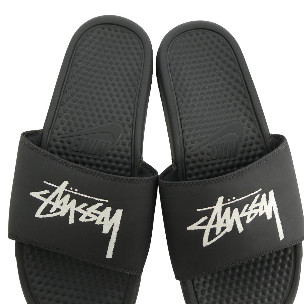 STUSSY ステューシー NIKE ナイキ 20SS CW2787-001 × Nike Benassi Slide Off Noir × ナイキ ベナッシ スライド オフノアール サンダル ブラック系 28cm【中古】