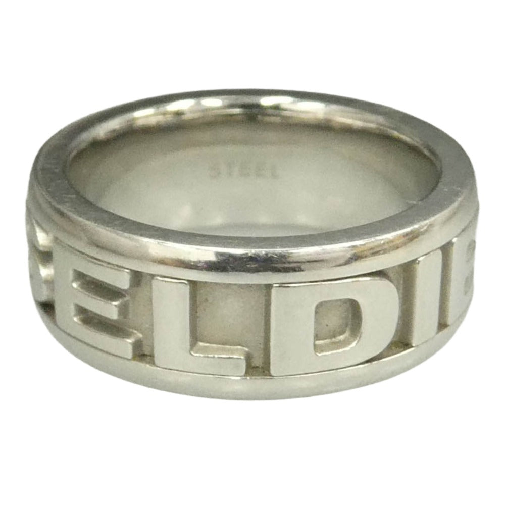 DIESEL ディーゼル ステンレス スチール ロゴ リング シルバー系 12.5号【中古】