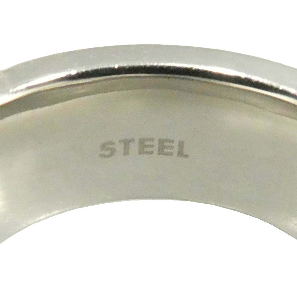 DIESEL ディーゼル ステンレス スチール ロゴ リング シルバー系 12.5号【中古】