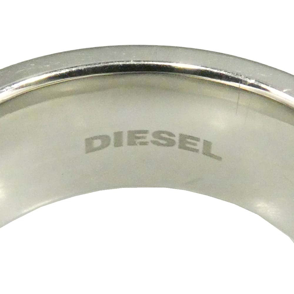 DIESEL ディーゼル ステンレス スチール ロゴ リング シルバー系 12.5号【中古】