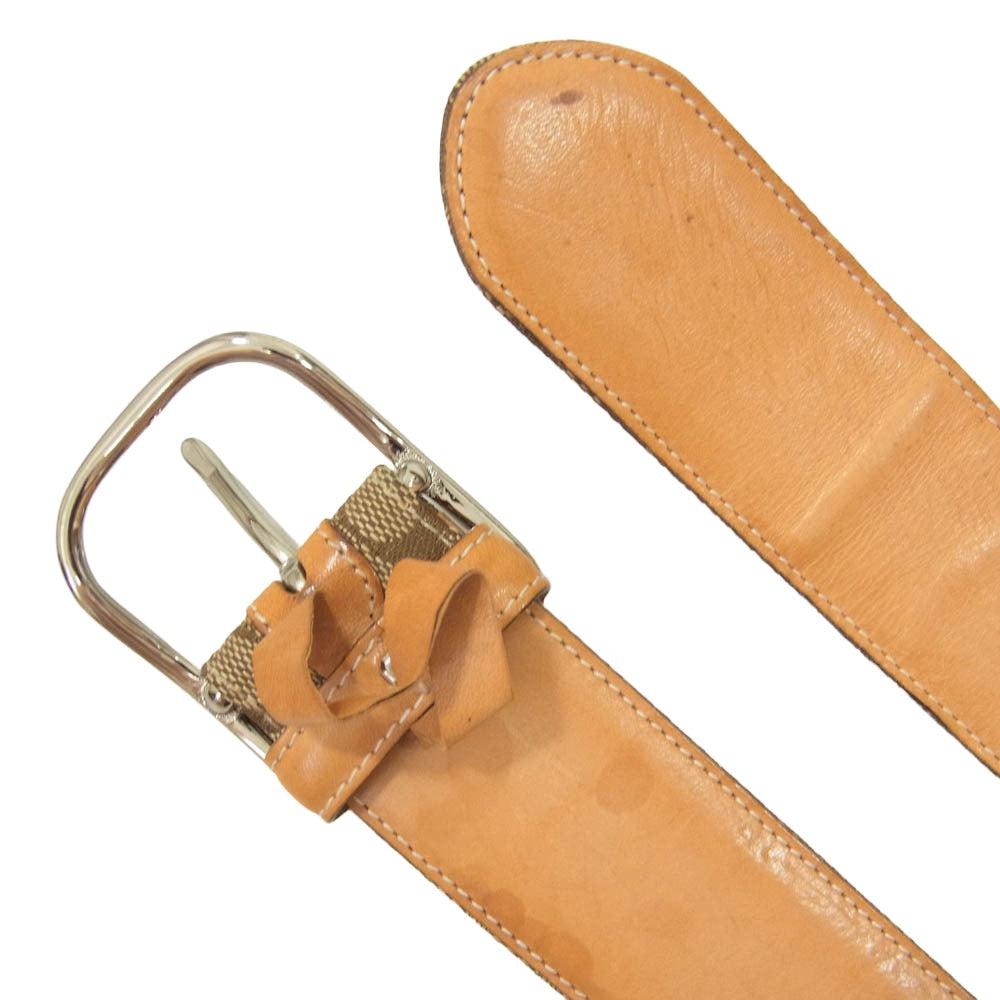 COACH コーチ シグネチャー キャンバス レザー コンビ ベルト ブラウン系【中古】