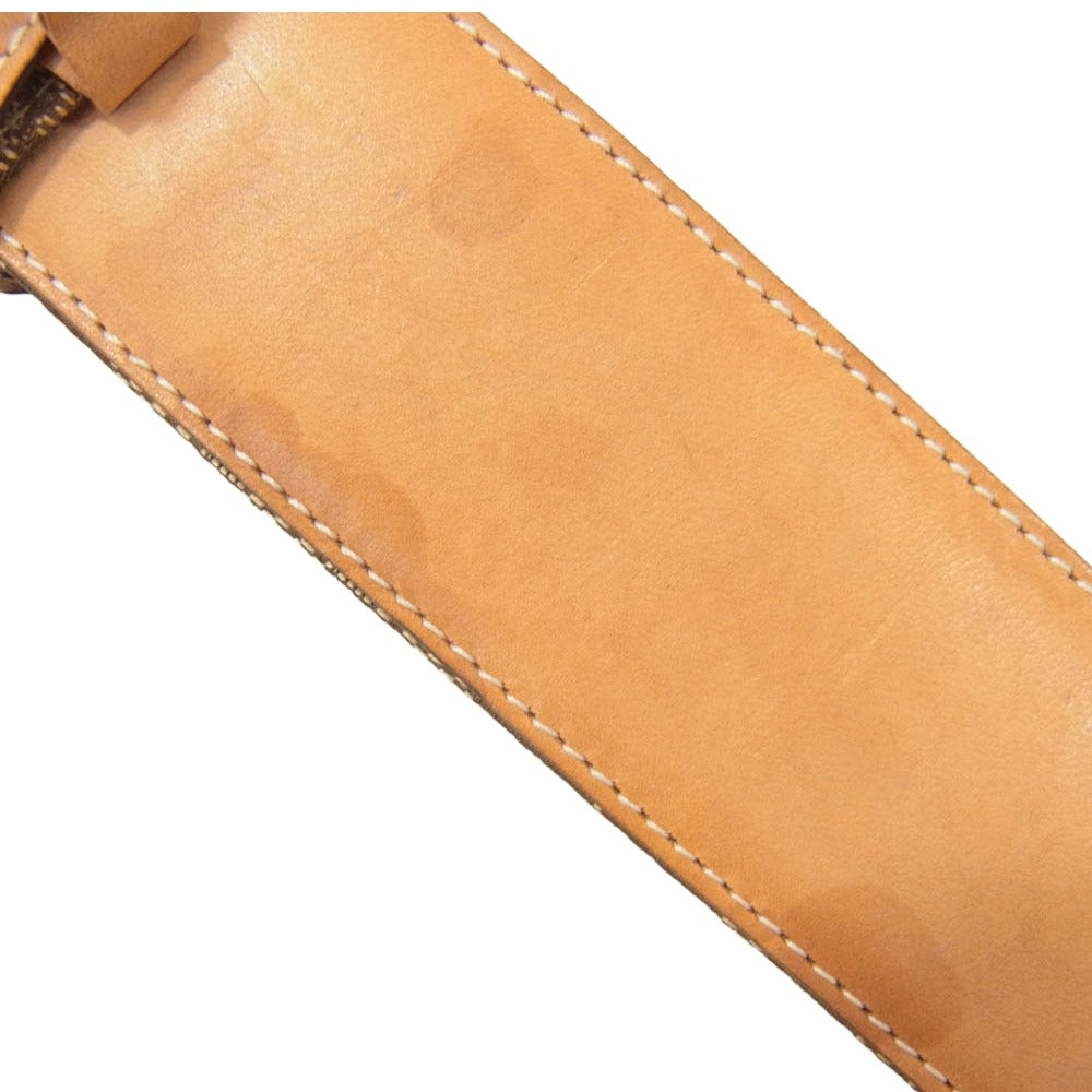 COACH コーチ シグネチャー キャンバス レザー コンビ ベルト ブラウン系【中古】