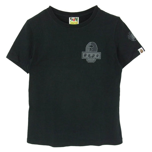 A BATHING APE アベイシングエイプ BAPE 猿フェイス ロゴ プリント 半袖 クルーネック ショートスリーブ TEE Tシャツ ブラック系 S【中古】