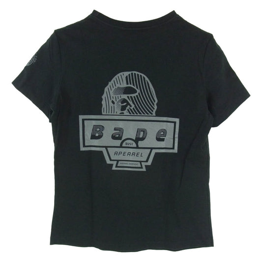 A BATHING APE アベイシングエイプ BAPE 猿フェイス ロゴ プリント 半袖 クルーネック ショートスリーブ TEE Tシャツ ブラック系 S【中古】