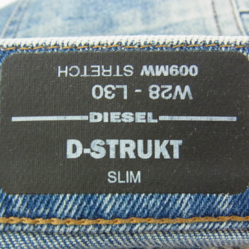 DIESEL ディーゼル 009MW D-STRUKT JEANS SLIM ダメージ スリム スキニー ジーンズ デニム パンツ インディゴブルー系 28【中古】