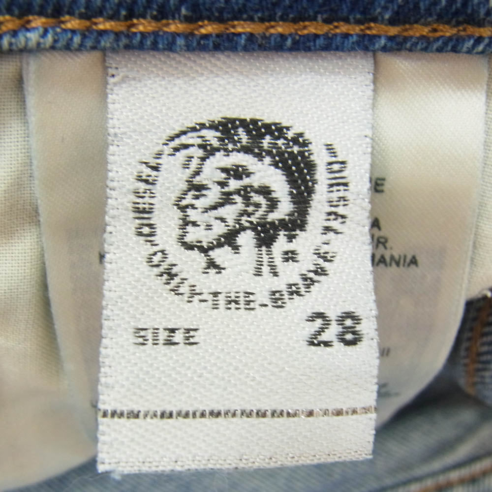 DIESEL ディーゼル 009MW D-STRUKT JEANS SLIM ダメージ スリム スキニー ジーンズ デニム パンツ インディゴブルー系 28【中古】