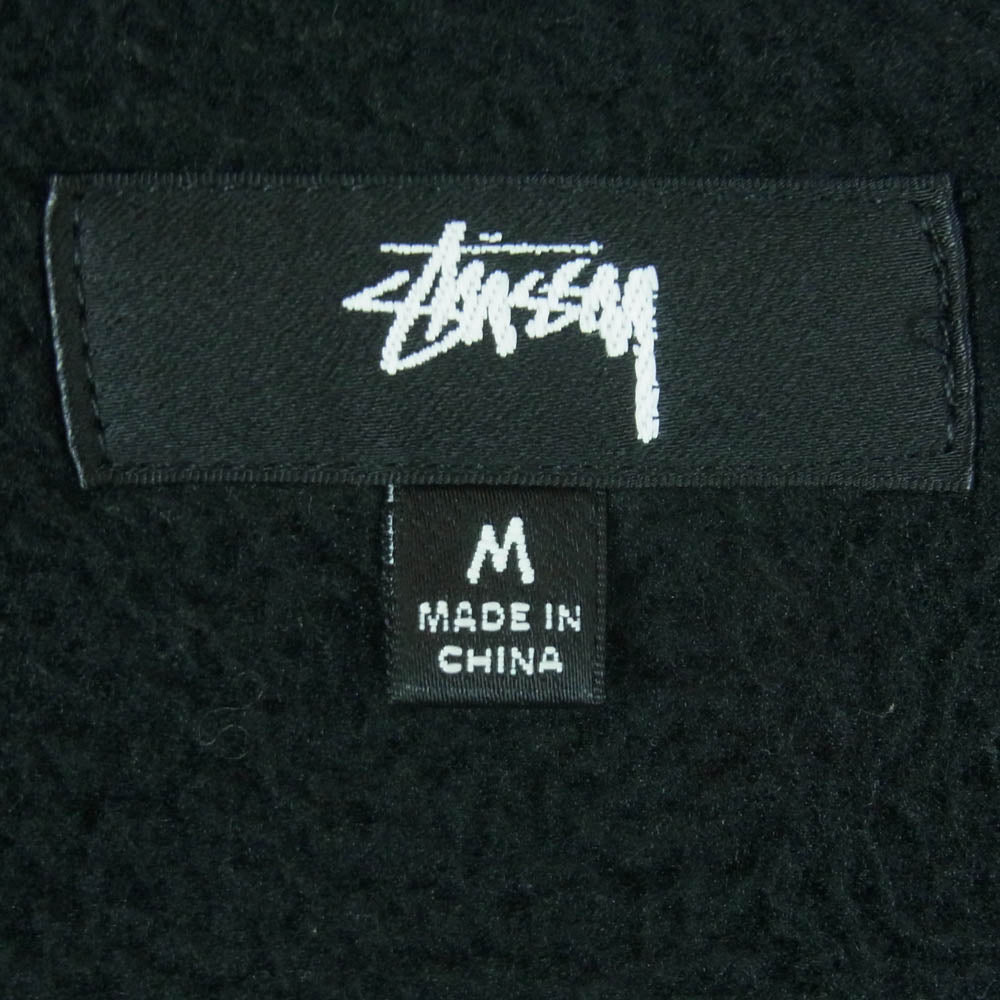STUSSY ステューシー Polar Fleece Cardigan ジップアップ フリース カーディガン ブラック系 グリーン系 M【中古】