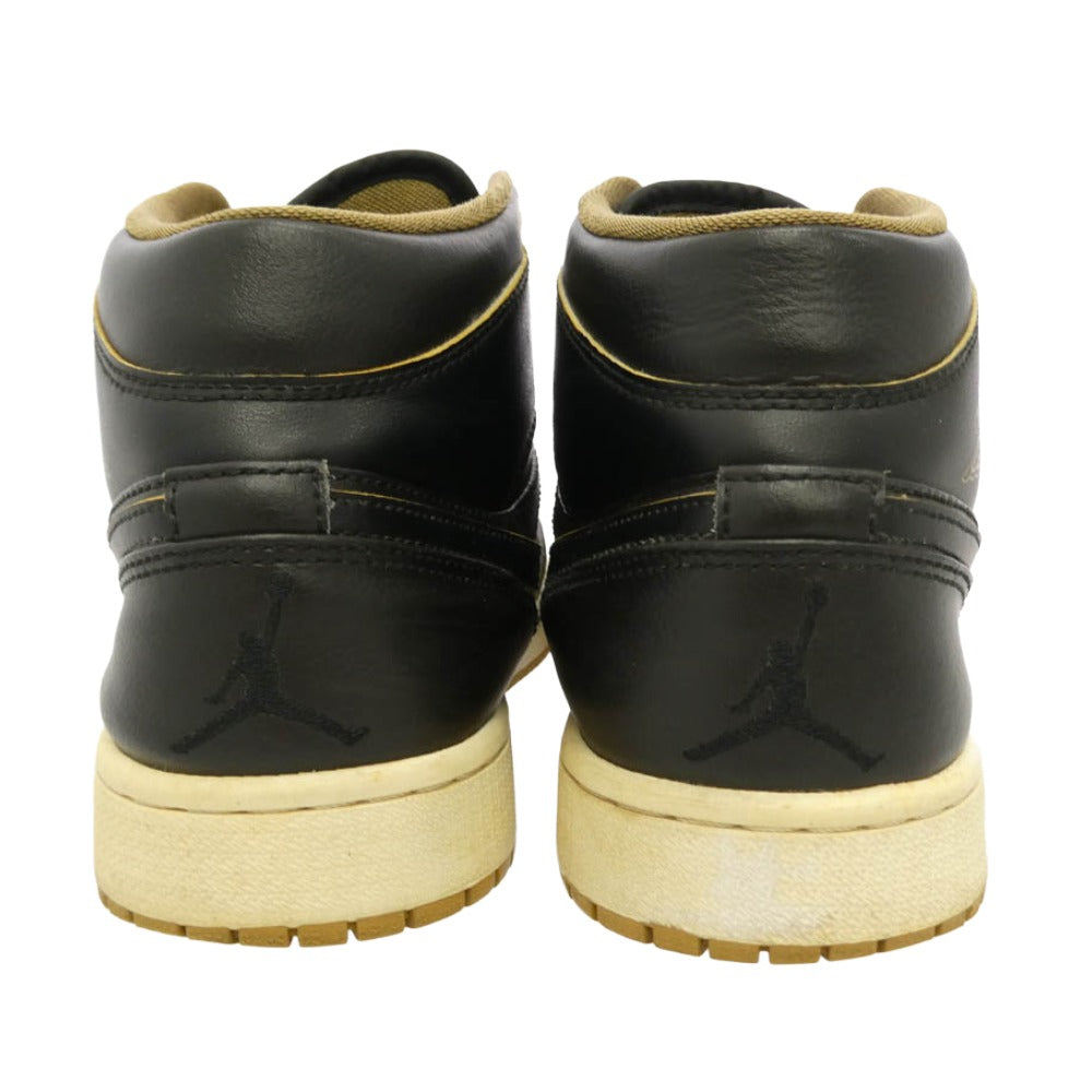 NIKE ナイキ 16SS 554724-042 Air Jordan 1 Mid Black Metallic Gold エアジョーダン1 ミッド ブラック メタリックゴールド スニーカー ブラック系 27cm【中古】