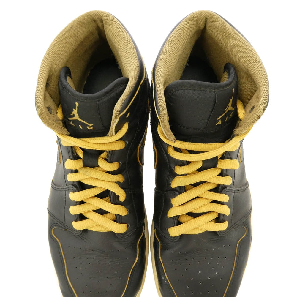 NIKE ナイキ 16SS 554724-042 Air Jordan 1 Mid Black Metallic Gold エアジョーダン1 ミッド ブラック メタリックゴールド スニーカー ブラック系 27cm【中古】