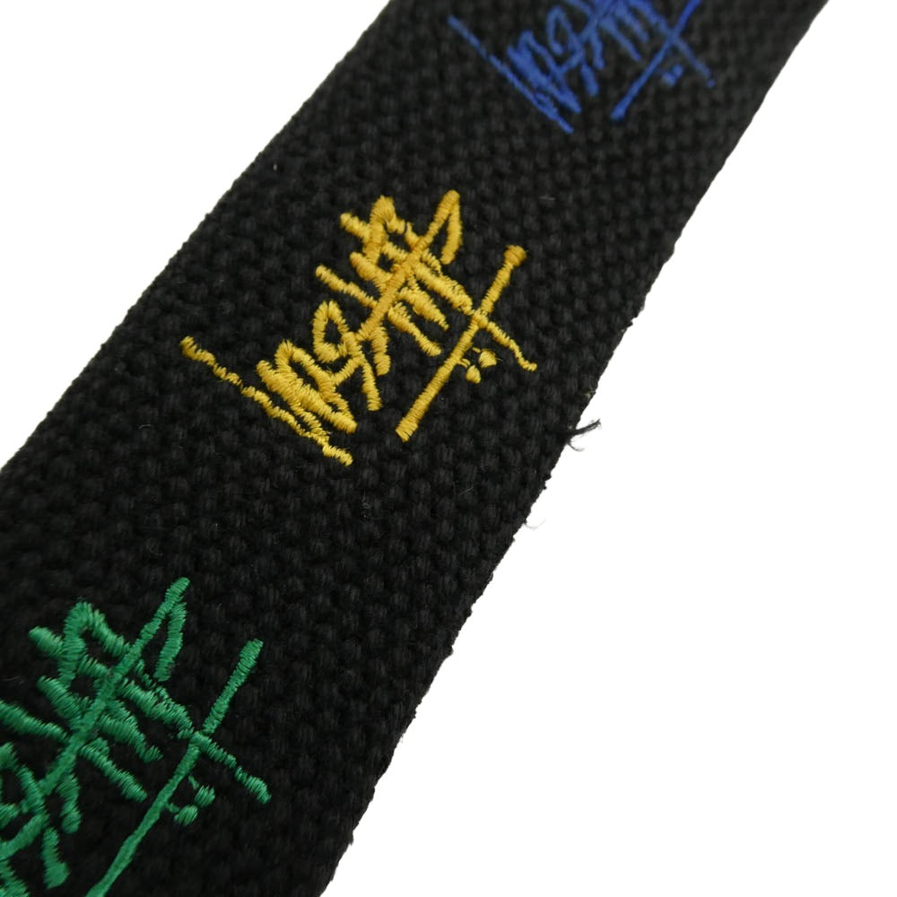 STUSSY ステューシー アーカイブ マルチカラー ストックロゴ 刺繍 ガチャ ベルト ブラック系 マルチカラー系【中古】