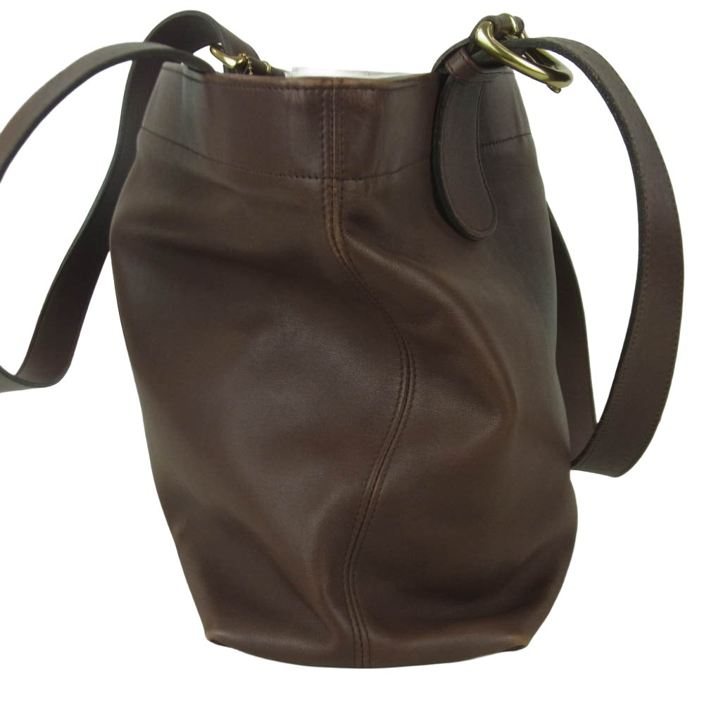 COACH コーチ OLD COACH Waverly Bag オールドコーチ レザー ウェーバリー トート バッグ ダークブラウン系【中古】