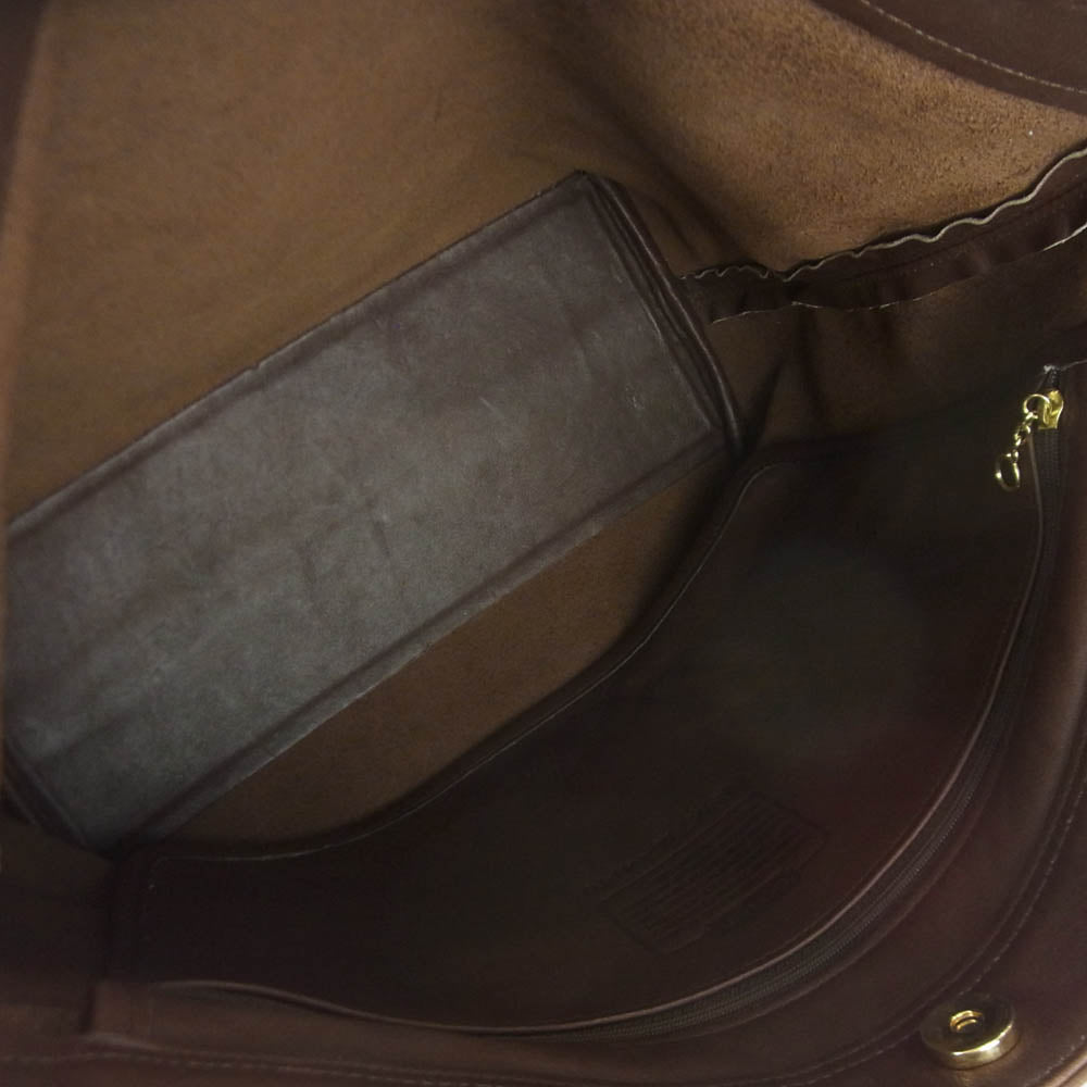 COACH コーチ OLD COACH Waverly Bag オールドコーチ レザー ウェーバリー トート バッグ ダークブラウン系【中古】