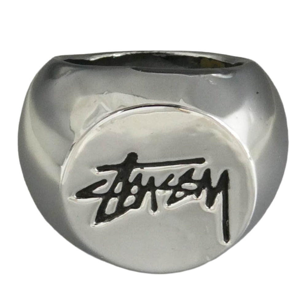 STUSSY ステューシー STOCK RING ストック ロゴ リング 指輪 シルバー系 16号【中古】