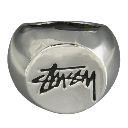 STUSSY ステューシー STOCK RING ストック ロゴ リング 指輪 シルバー系 16号【中古】
