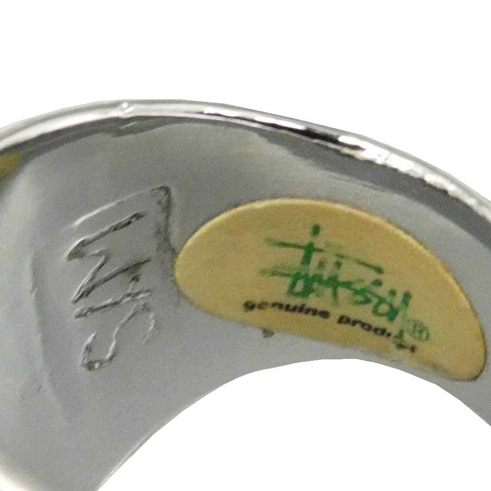 STUSSY ステューシー STOCK RING ストック ロゴ リング 指輪 シルバー系 16号【中古】