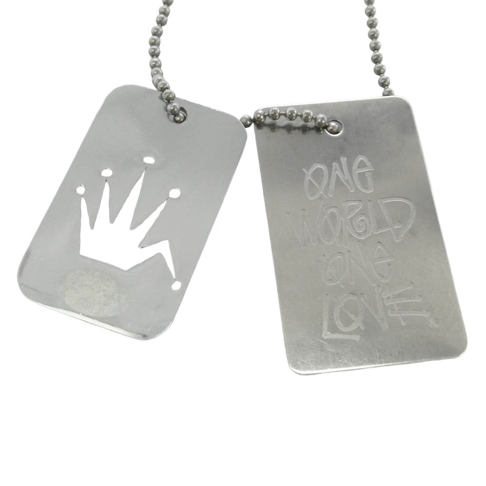 STUSSY ステューシー NAGOYA dog tag pendant ball chain 名古屋 栄チャプト 5周年記念モデル スチール ボールチェーン ドッグタグ ネックレス シルバー系【中古】