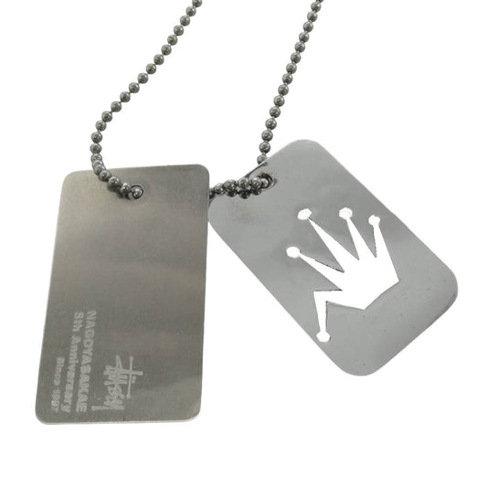STUSSY ステューシー NAGOYA dog tag pendant ball chain 名古屋 栄チャプト 5周年記念モデル スチール ボールチェーン ドッグタグ ネックレス シルバー系【中古】