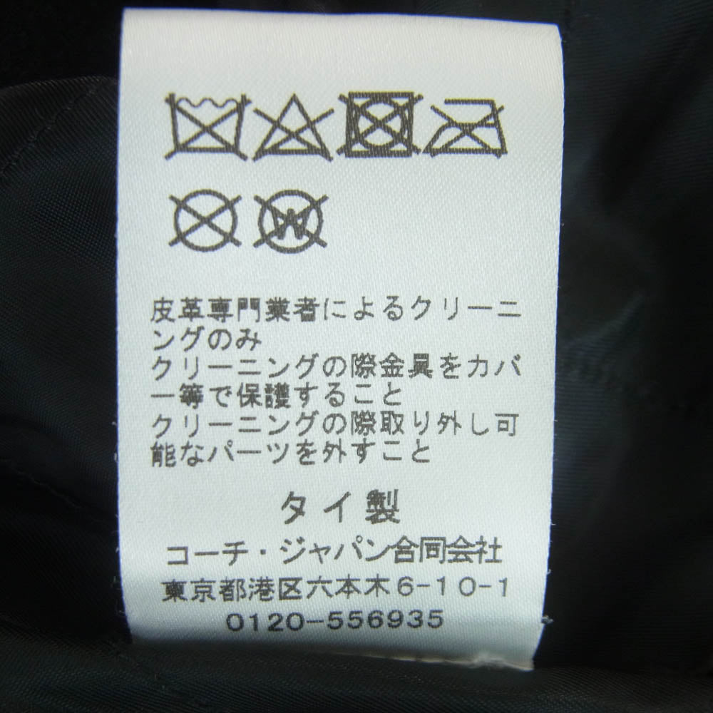 COACH コーチ E1702-34122 レザー 切替 ワッペン スタジャン バーシティ ジャケット タイ製 ブラック系 M【中古】