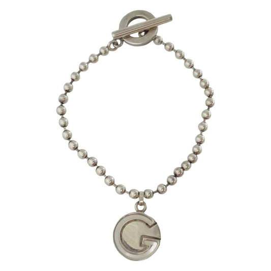GUCCI グッチ 925 SILVER Gロゴ チャーム ボールチェーン シルバー ブレスレット シルバー系 19【中古】