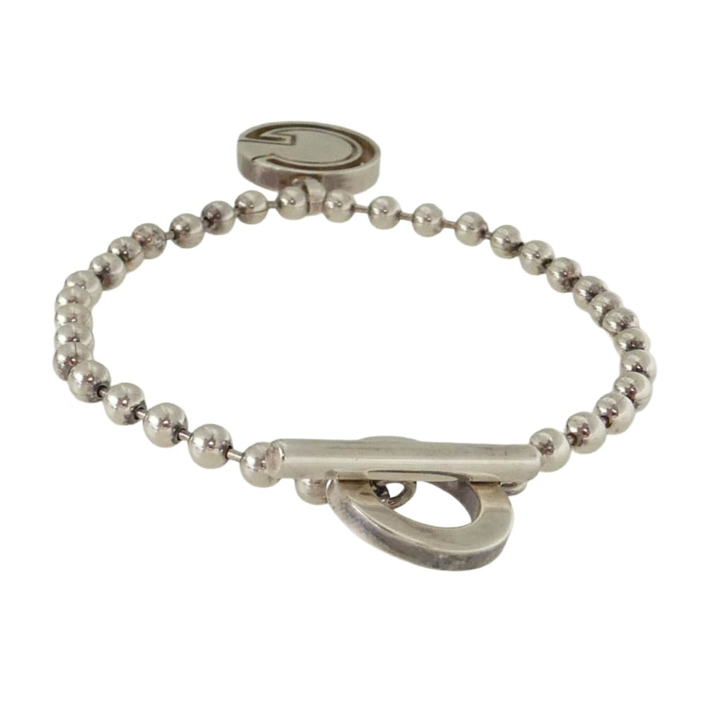 GUCCI グッチ 925 SILVER Gロゴ チャーム ボールチェーン シルバー ブレスレット シルバー系 19【中古】