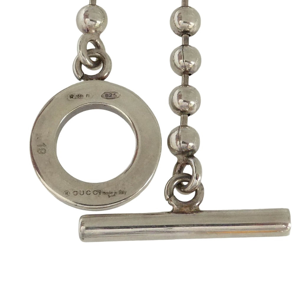 GUCCI グッチ 925 SILVER Gロゴ チャーム ボールチェーン シルバー ブレスレット シルバー系 19【中古】