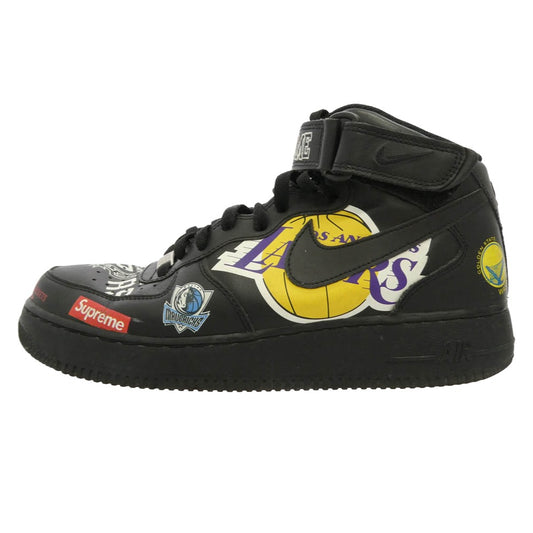 Supreme シュプリーム NIKE ナイキ 18SS AQ8017-001 × NIKE AIR FORCE 1 MID NBA TEAM Black ナイキ エアフォース1 ミッド エヌビーエーチーム ミドルカット ミッド スニーカー ブラック系 27cm【中古】