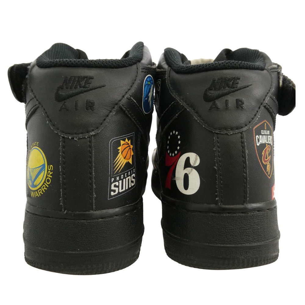Supreme シュプリーム NIKE ナイキ 18SS AQ8017-001 × NIKE AIR FORCE 1 MID NBA TEAM Black ナイキ エアフォース1 ミッド エヌビーエーチーム ミドルカット ミッド スニーカー ブラック系 27cm【中古】