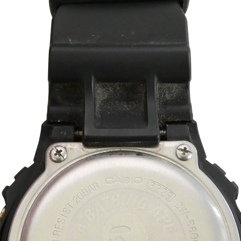 A BATHING APE アベイシングエイプ CASIO カシオ DW-5600VT × CASIO G-SHOCK Watch Digital ジーショック デジタル クウォーツ ウォッチ 腕時計 ブラック系【中古】