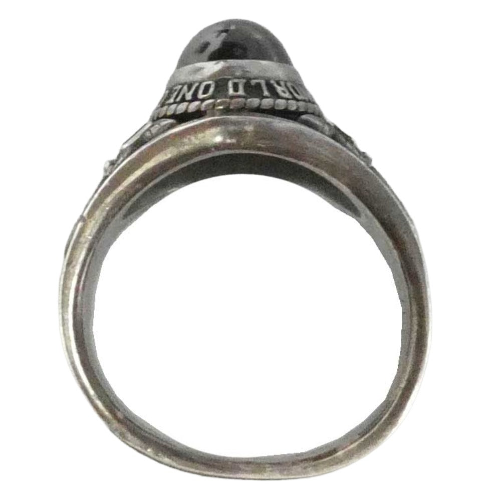 STUSSY ステューシー 00S 2008年モデル × JAM HOME MADE ジャムホームメイド 別注 オニキス シルバー カレッジ リング 指輪 SILVER シルバー系 ブラック系 18~19号【中古】