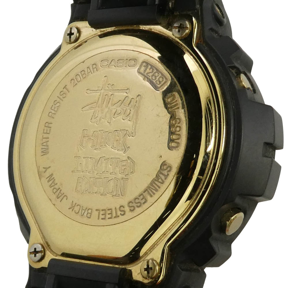 STUSSY ステューシー G-SHOCK ジーショック DW-6900 × G-SHOCK 25周年記念モデル XXV 限定 ジーショック デジタル クウォーツ ウォッチ 腕時計 ブラック系【中古】