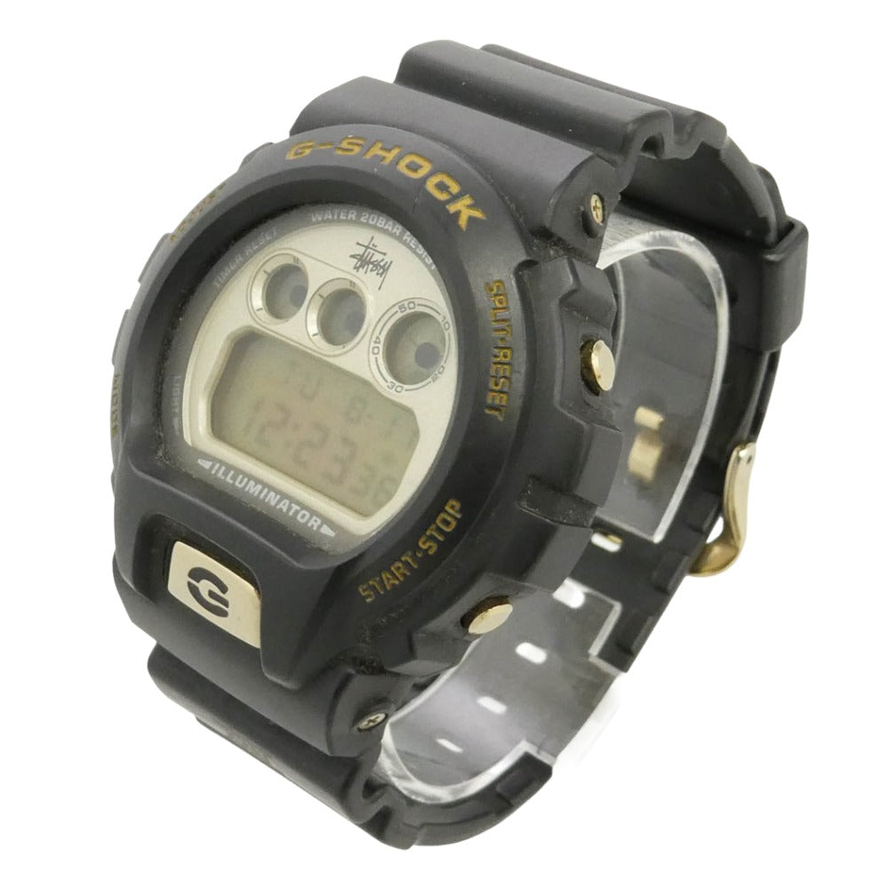 STUSSY ステューシー G-SHOCK ジーショック DW-6900 × G-SHOCK 25周年記念モデル XXV 限定 ジーショック デジタル クウォーツ ウォッチ 腕時計 ブラック系【中古】