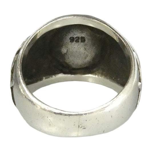 STUSSY ステューシー TRIBE INTERNATIONAL OLD 90s SSリンク ロゴ カレッジ リング 指輪 SILVER925 シルバー系 約19号【中古】