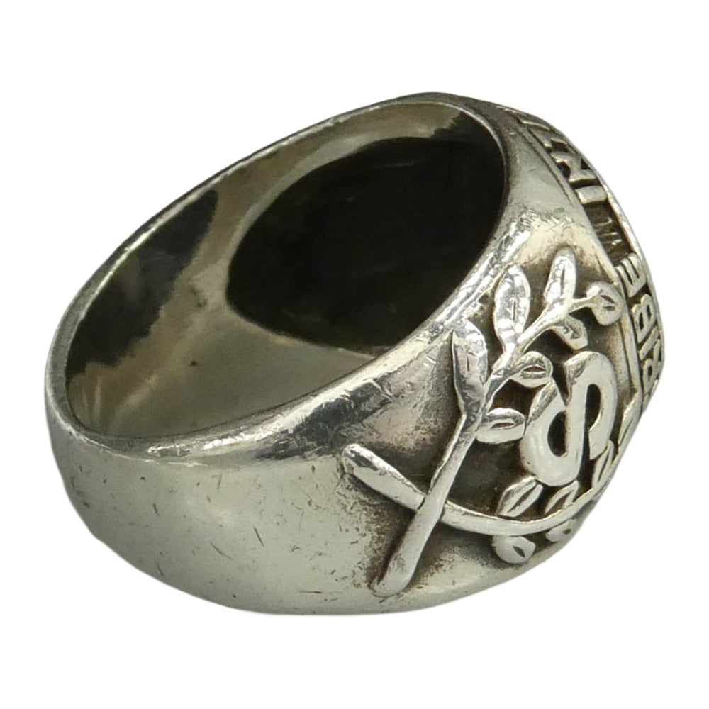 STUSSY ステューシー TRIBE INTERNATIONAL OLD 90s SSリンク ロゴ カレッジ リング 指輪 SILVER925 シルバー系 約19号【中古】
