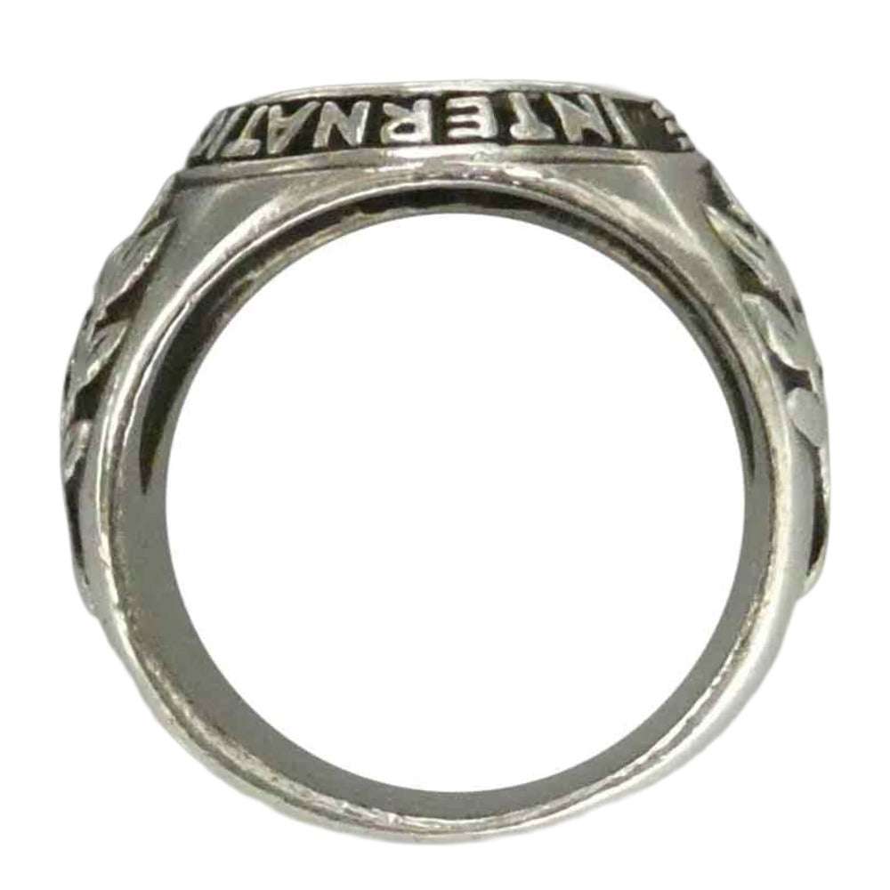 STUSSY ステューシー TRIBE INTERNATIONAL OLD 90s SSリンク ロゴ カレッジ リング 指輪 SILVER925 シルバー系 約19号【中古】