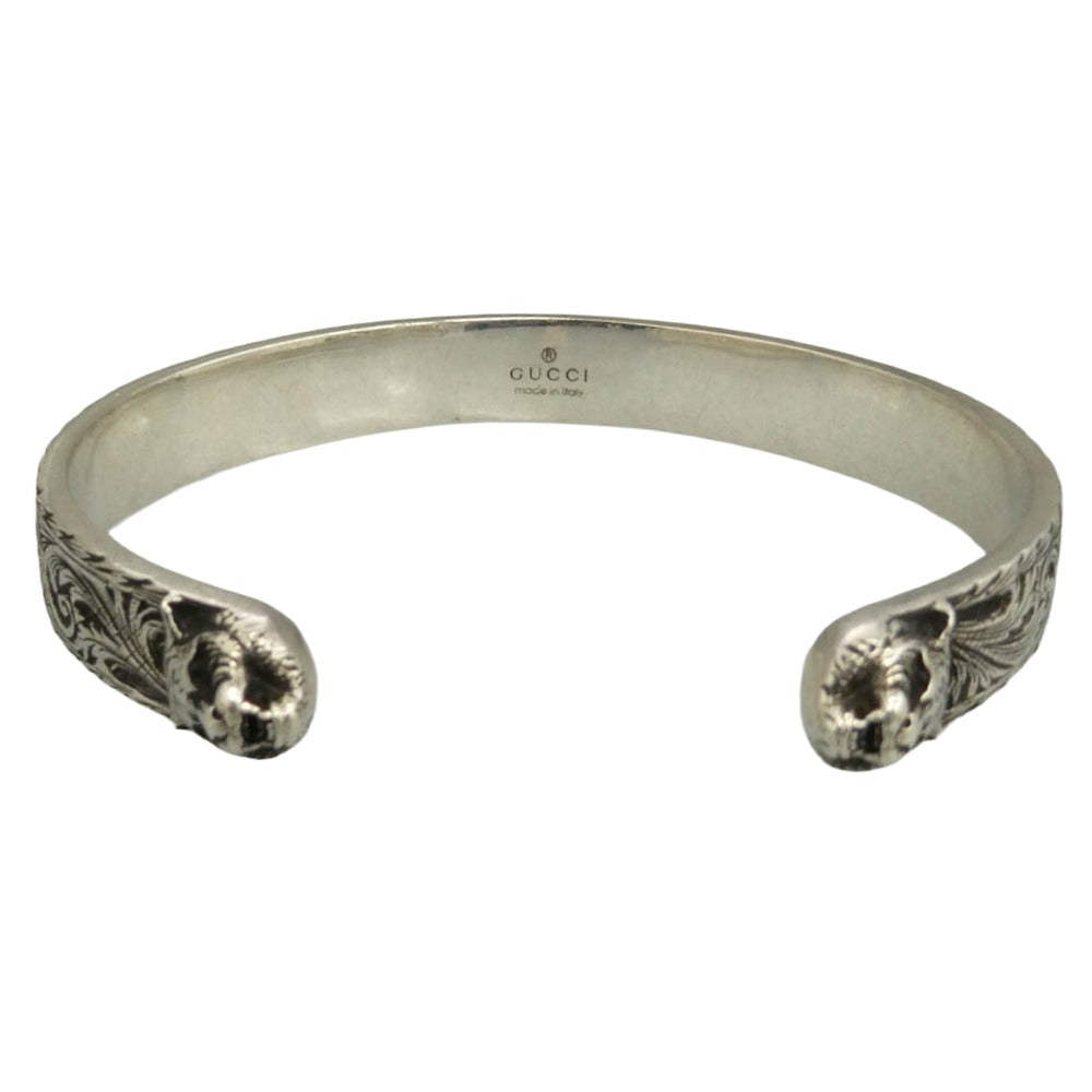 GUCCI グッチ Ag925 インターロッキングG アラベスク キャットヘッド シルバー バングル シルバー系 19【中古】
