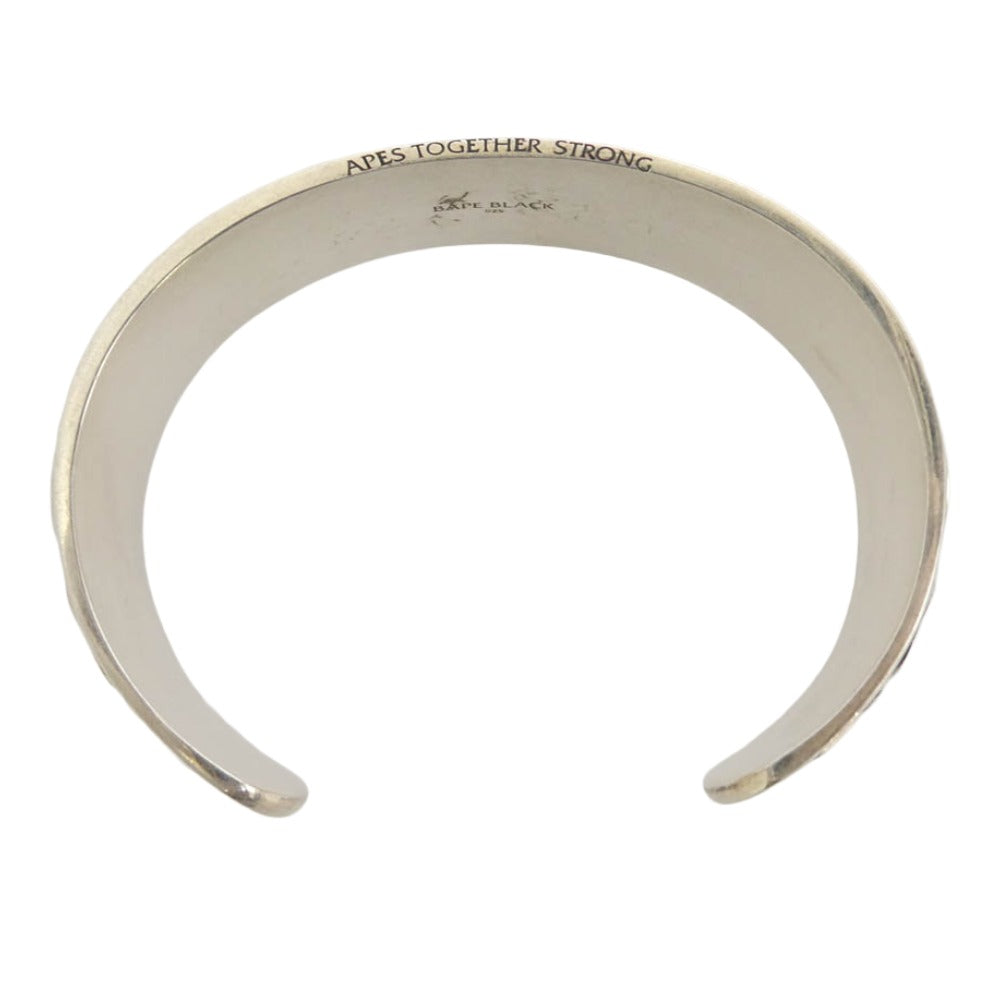 A BATHING APE アベイシングエイプ BLACK STUD BRACELET ブラック スタッズ ブレスレット シルバー925 バングル シルバー系【中古】