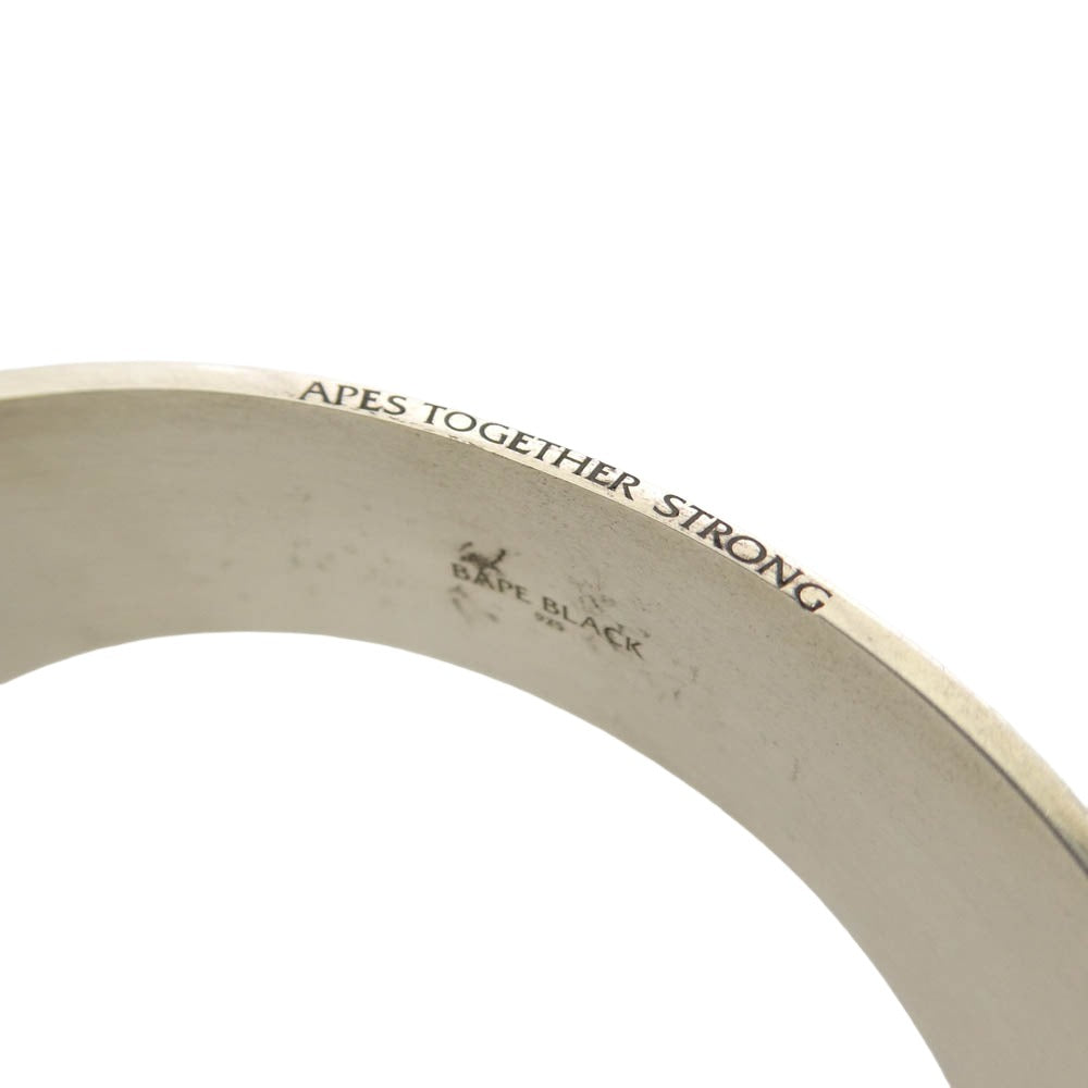 A BATHING APE アベイシングエイプ BLACK STUD BRACELET ブラック スタッズ ブレスレット シルバー925 バングル シルバー系【中古】