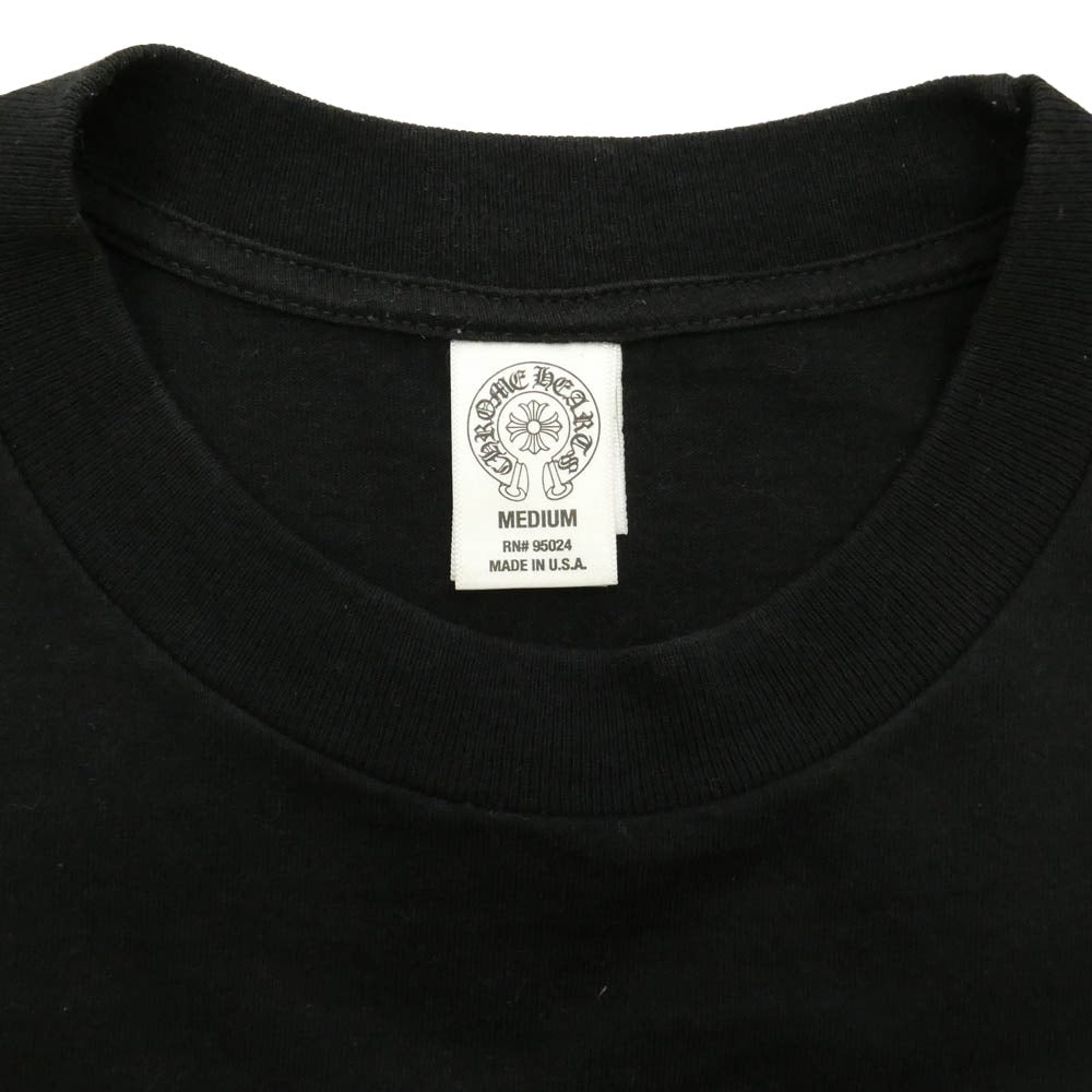 CHROME HEARTS クロムハーツ（原本無） Honolulu Exclusive CH Plus Print Pocket Short Sleeve T-Shirt ホノルル限定 CHプラス プリント ポケット 半袖 Tシャツ ブラック ブラック系 M【中古】