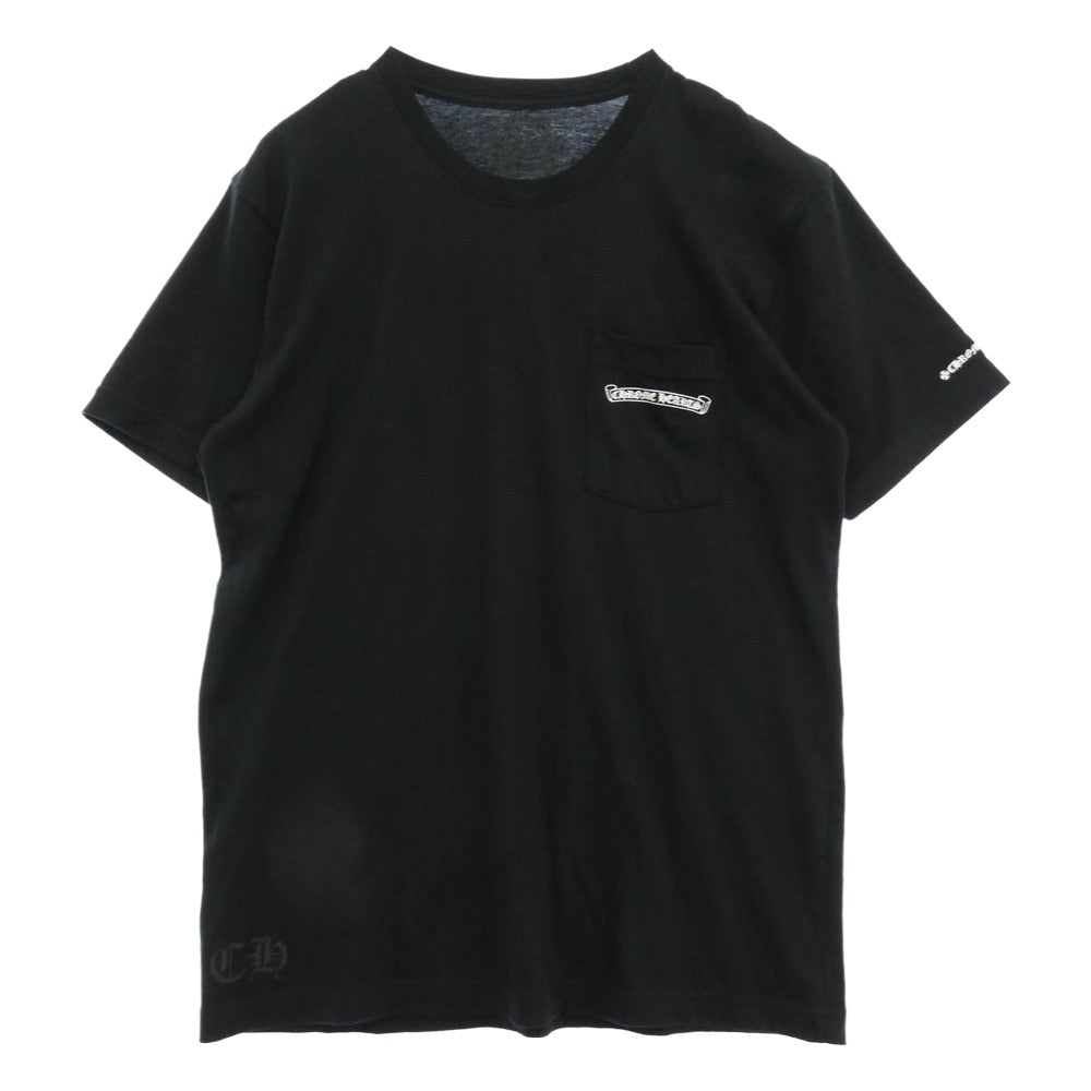 CHROME HEARTS クロムハーツ（原本無） Back Scroll Label Print Pocket T-Shirt バックスクロール ラベルプリント ポケット 半袖 Tシャツ ブラック系 L【中古】