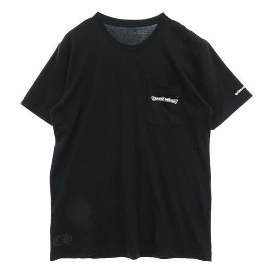 CHROME HEARTS クロムハーツ（原本無） Back Scroll Label Print Pocket T-Shirt バックスクロール ラベルプリント ポケット 半袖 Tシャツ ブラック系 L【中古】