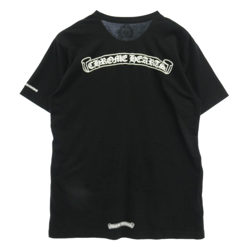 CHROME HEARTS クロムハーツ（原本無） スター バックプリント スクロールラベル ポケット付き 半袖 Tシャツ ブラック系 M【中古】 CHROME HEARTS クロムハーツ（原本無） スター バックプリント