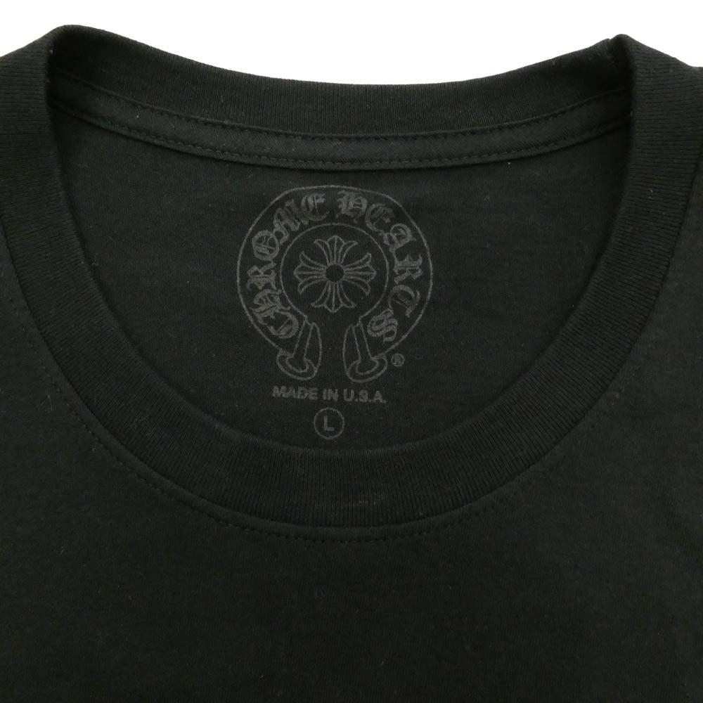 CHROME HEARTS クロムハーツ（原本無） Back Scroll Label Print Pocket T-Shirt バックスクロール ラベルプリント ポケット 半袖 Tシャツ ブラック系 L【中古】