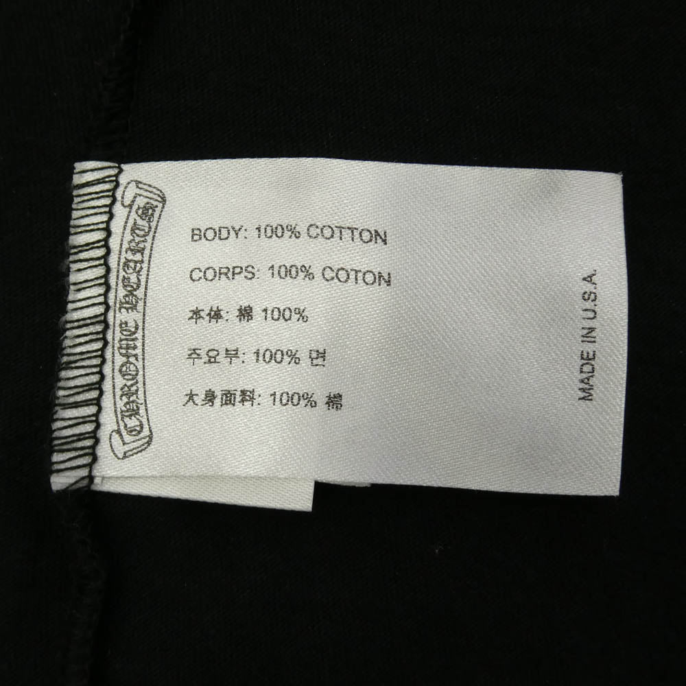 CHROME HEARTS クロムハーツ（原本無） Back Scroll Label Print Pocket T-Shirt バックスクロール ラベルプリント ポケット 半袖 Tシャツ ブラック系 L【中古】