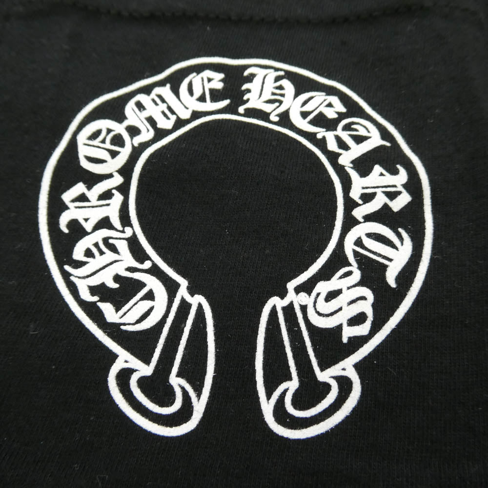 CHROME HEARTS クロムハーツ（原本無） Horseshoe L/S Tee バックホースシュー 袖フローラル プリント ロングスリーブ 長袖 Tシャツ カットソー ブラック系 L【中古】