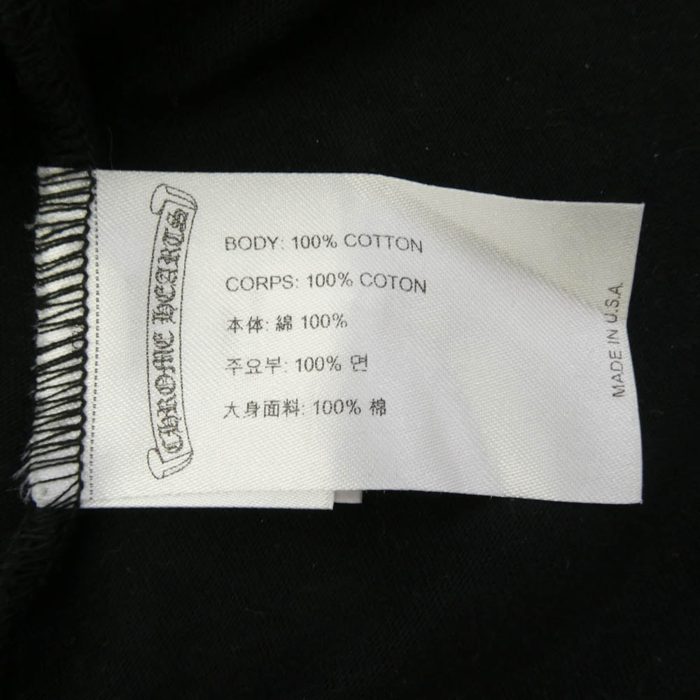 CHROME HEARTS クロムハーツ（原本無） Horseshoe L/S Tee バックホースシュー 袖フローラル プリント ロングスリーブ 長袖 Tシャツ カットソー ブラック系 L【中古】