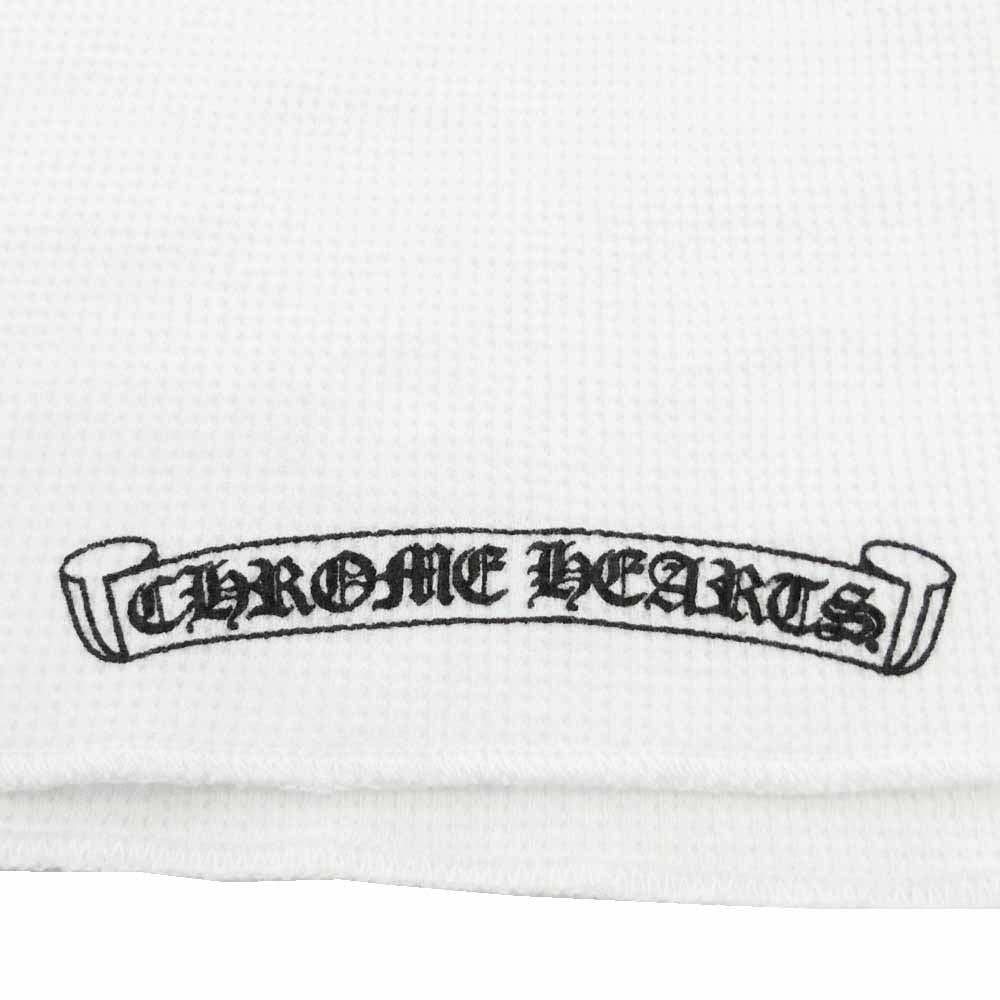 CHROME HEARTS クロムハーツ（原本無） Floral Cross Horseshoe Thermal L/S フローラル クロス ホースシュー プリント 長袖 サーマル カットソー ホワイト ホワイト系 L【中古】