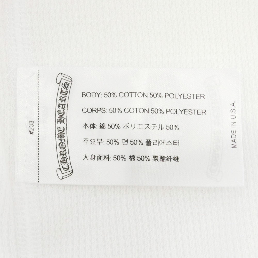 CHROME HEARTS クロムハーツ（原本無） Floral Cross Horseshoe Thermal L/S フローラル クロス ホースシュー プリント 長袖 サーマル カットソー ホワイト ホワイト系 L【中古】