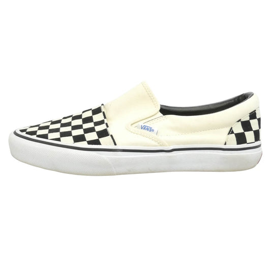 VANS バンズ V98CL SSZ × BEAMS ビームス 別注 Pocket Slip On スリッポン チェッカーフラッグ ローカットスニーカー オフホワイト系 ブラック系 27.5cm【中古】